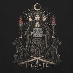 Hecate Triple Goddess T Shirt Dark Fantasy Gothic Pagan Black Witchy Tee XS-5XL