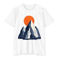 Geometric Mountain Range T-Shirt Unisex CVC Jersey Made in USA
