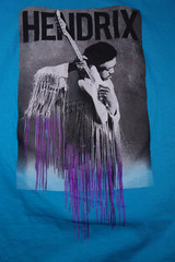 JIMI HENDRIX Teal Blue Bleeding Guitar Graphic T-Shirt NEW 2XL XXL