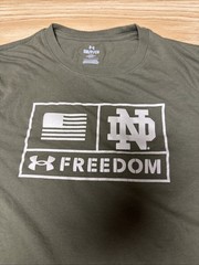 Olive Drab Green Men’s Short Sleeve T-shirt Size Small Notre Dame Under Armor