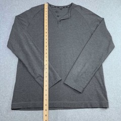 Public Rec Shirt Mens Large Grey Pima Cotton Blend Go-To Henley Long Sleeve NWOT
