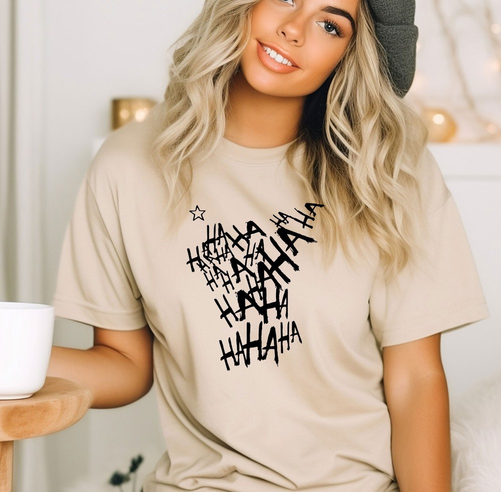 HAHAHA Shirt, Joker Laugh T-Shirt, Joker Tee, Oversize Shirt, Joker Lover Gift