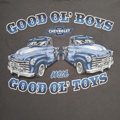 Vintage Y2K Chevrolet Good Ol Boys Size Medium Mens Gray Pickup Truck T-Shirt