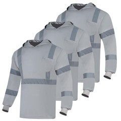 3pcs Safety Reflective High Visibility Long Sleeve Shirts ANSI Class 1 Hi Vis…