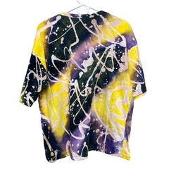 VTG Climate Colorful Tie Dye Scribble Art AOP Boxy T-Shirt L Single Stitch