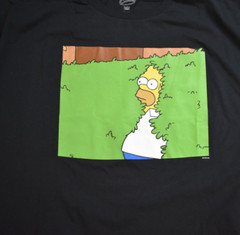 The Simpsons Mens Homer Simpson Emerging From A Bush Black Shirt New S-2XL