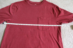 Outdoor Life River Washed Tee Shirt Mens Medium Red Pocket Short Sleeve