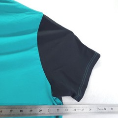 Nike T-Shirt Mens XL Teal Black Abstract Colorblock Embroidered Logo Crew Neck