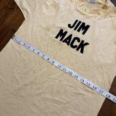 Vintage 60s Jim Mack Shirt Mens M Beige Edison Council Political T-Shirt Flocked