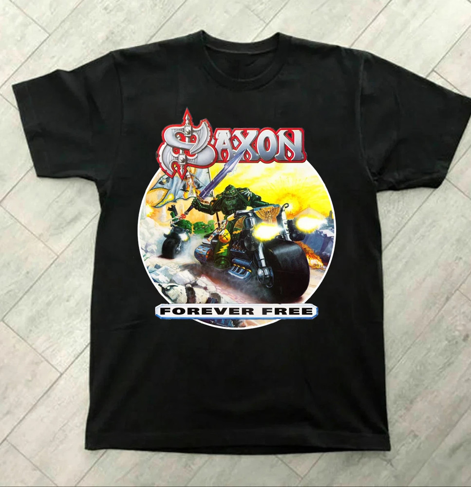 Saxon Band Forever Free Album T SHIRT FULL SIZE S-5XL