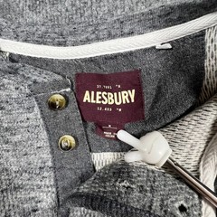 Alesbury Thermal Shirt Mens Medium Heathered Gray Lined Waffle Knit Henley Neck