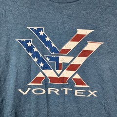 Vortex Graphic T-Shirt Mens Large Blue American Flag Logo Short Sleeve