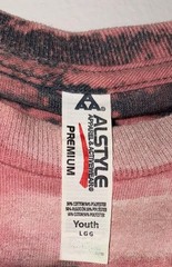 Alstyle Pink and Black Bleach Wash Tie Dye Youth T-Shirt