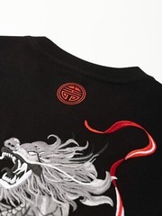 Niepce Men’s Raging Kirin Embroidery Graphic Tee Japanese Streetwear T-Shirt