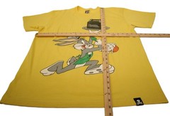 Johnny Cupcakes Looney Tunes Bugs Bunny Yellow T-Shirt XL 100% Cotton T0332