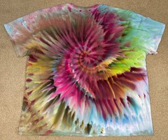 Handmade Ice Tie Dye T-Shirt 3XL Mens Womens Soft Cotton Blue Plum Spiral