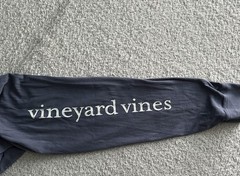 Vineyard Vines Hooded Shirt Men’s Sz Medium Blue Pocket Whale Logo Pullover