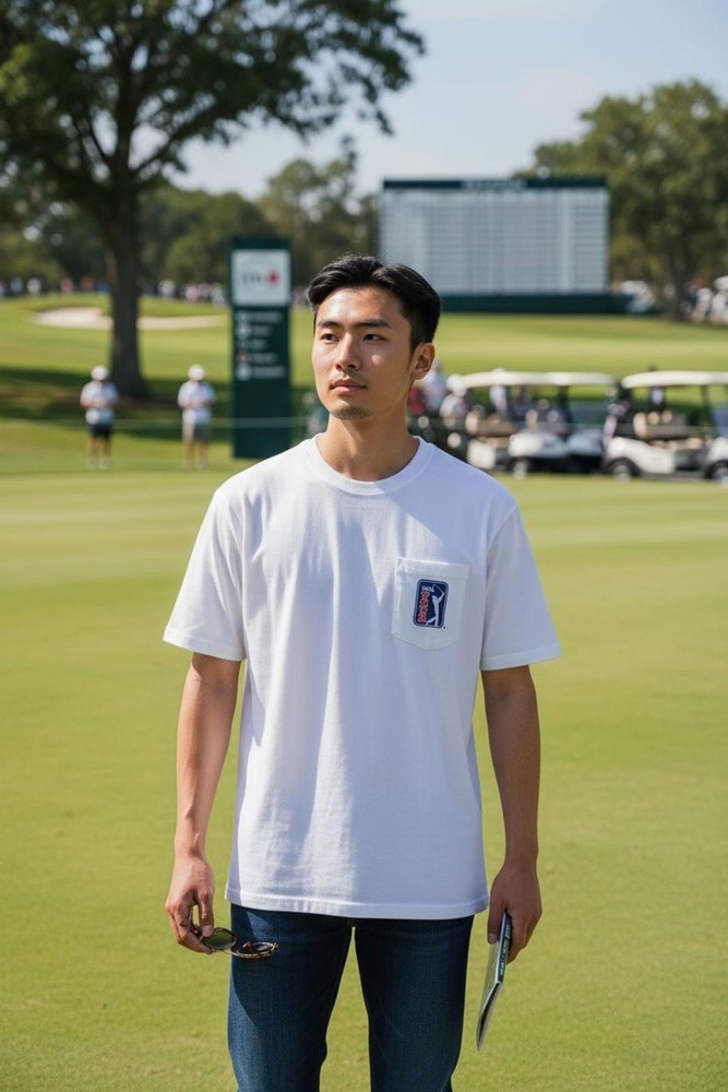 PGA Tour White Pocket Logo T-Shirt