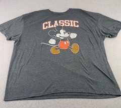 Classic Disney Mickey Mouse Dark Heathered Grey T-Shirt Tee ~ Super Soft! Sz 3XL