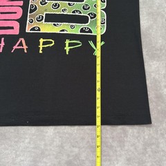Vintage 90s Don’t Worry Be Happy Shirt Mens L Black Neon Smiley Face