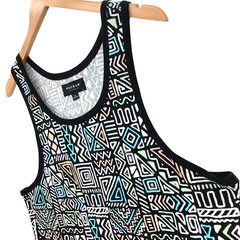 PacSun Men’s Y2K Aztec Cotton Sleeveless Wide Strap Pullover Tank Top Small