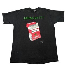 Vintage 1993 Fashion Victim Legalize It 420 Shirt Men’s XL Mary Jane Black