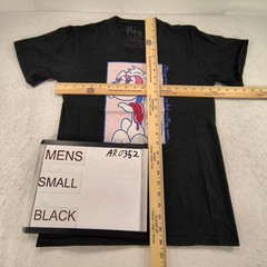 ALAB Casual Crew Neck Graphic Short Sleeve Shirt Mens Size Small S Black