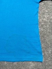 Vtg DISTRESSED Blue Single Stitch 1990’s Shirt sleeve cuff collar Blank L Skate
