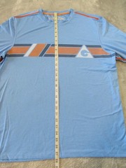 Gerry Shirt Mens Large Blue Orange Striped Performance Long Sleeve Sun Tee Golf
