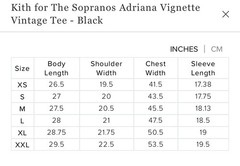 Kith for The Sopranos Adriana Vignette Vintage Tee Size XXL Brand New In Hand