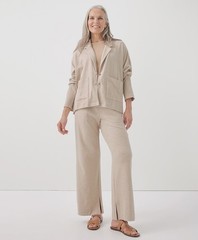 Pact Women’s Airplane Relaxed Blazer Medium Wheat Heather Top Outerwear