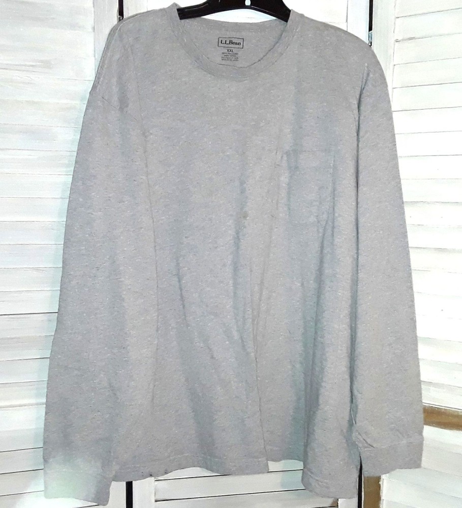 LL Bean Men’s Tee Size XXL Long Sleeve Base Layer Stained