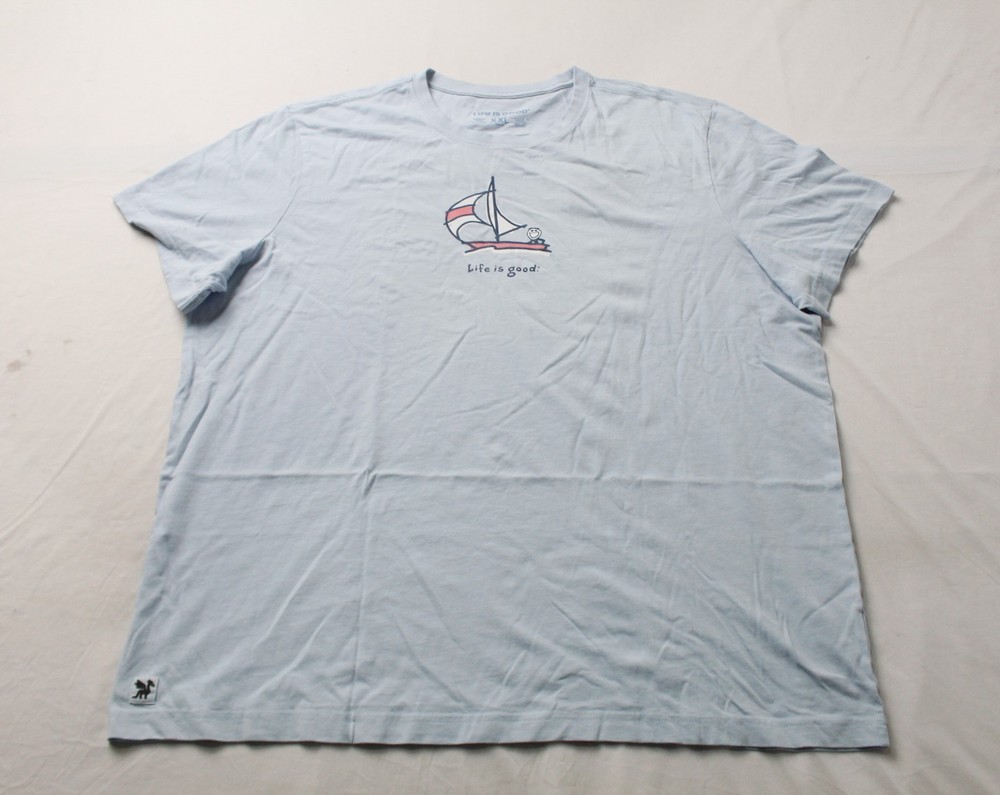 Life Is Good Men’s Jake Sail Crusher Tee CN6 GloBlu Size 2XL NWT