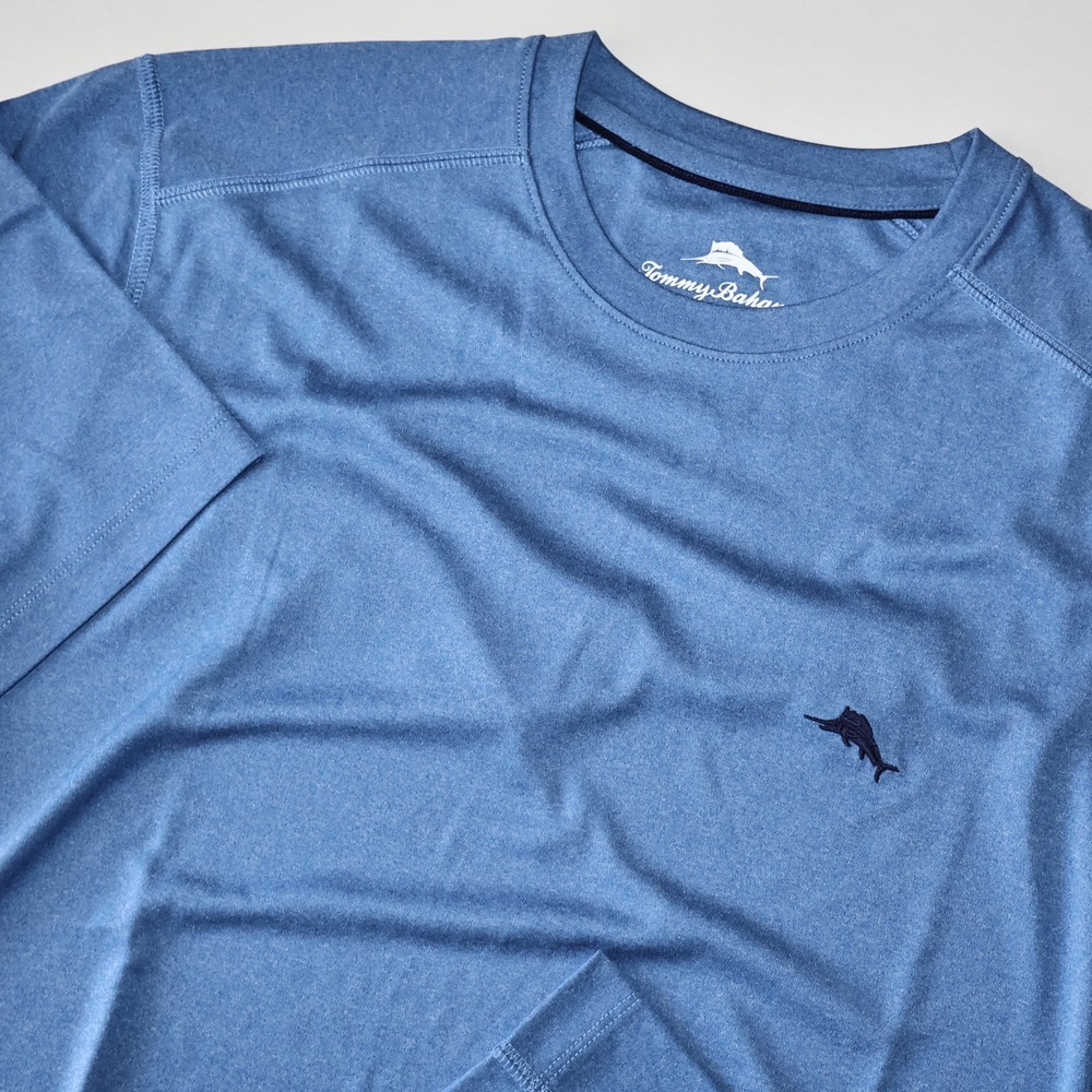 Tommy Bahama T Tee Shirt Performance Rash Guard Cabo Blue SS New Medium M