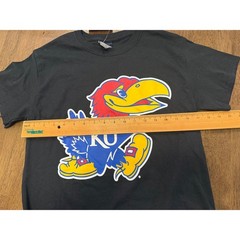 Kansas Jayhawks KU NCAA Black Graphic T-Shirt Bay Island Sportswear Small NWT