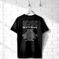 ACDC Back in Black Album Cover Men’s T Shirt Rock Band Vintage Tour Music Merch