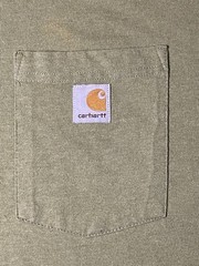 Carhartt Men’s 2XL T-Shirt Green Pocket Original Fit Crew Neck Cotton Heavyweigh