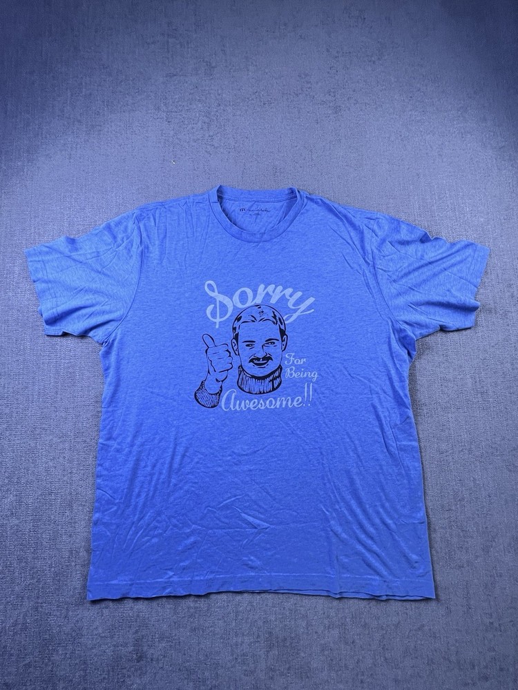 Travis Matthew TShirt Men’s XL Blue Graphic Print Sorry For Being Awesome