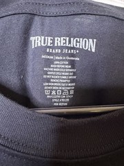 True Religion Men’s Black Graphic Logo Cotton Jersey Crew Neck T-Shirt M.