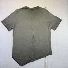 Expert Asymmetrical Graphic Tee Medium Mens Green Raw Hem Distressed Streetwear