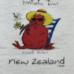 Vintage New Zealand T Shirt Kiwi Native Birds Sport Club Size XL White Cotton