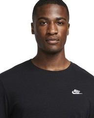 Nike Men Sportswear Club Long-Sleeve T-Shirt in Black, Diff. Sizes, AR5193-010