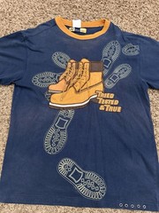 Vintage Raw Blue Tried Trusted And True Lace Up Boots T Shirt Mens Size Large