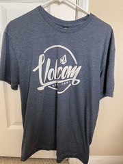 Volcom Stone “True To This” Logo T-Shirt Mens Sz Large, Short Sleeve, Dark Blue