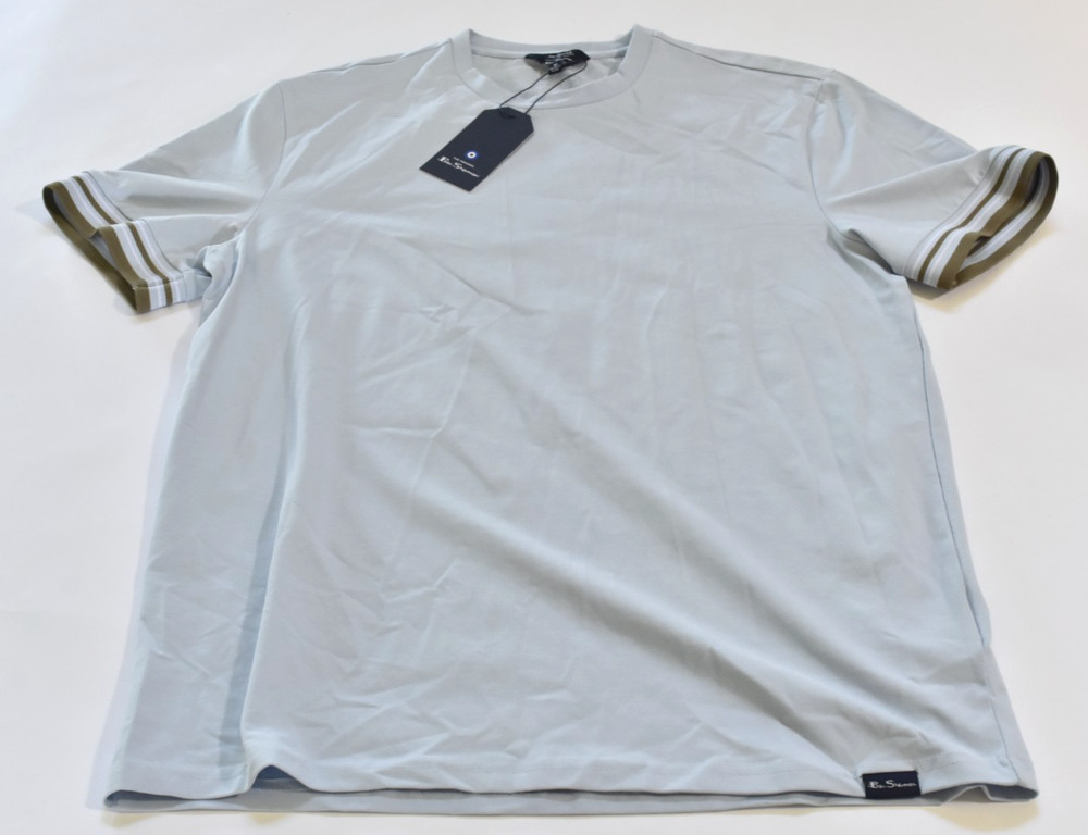 ben sherman men’s tee shirt light blue contrast trim size m