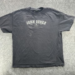 John Deere Shirt Mens Extra Large Black Graphic Tee Tractor Logo Farming Classic