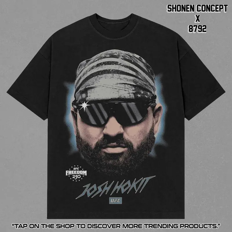 Josh Hokit UFC Freedom 250 T-Shirt Vintage MMA Fighter Men Graphic Tee