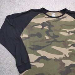 CSG Shirt Mens XXL Black Army Green Camo Raglan Tee