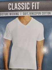 Men’s V Neck T Shirts S 34-36 Hanes Premium Classic Fit 5 Pk Ring-Spun Cotton
