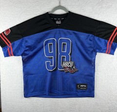 HBCU Pepsi Challenge Football Jersey Blue Size M Cropped Mesh Fabric Graphic